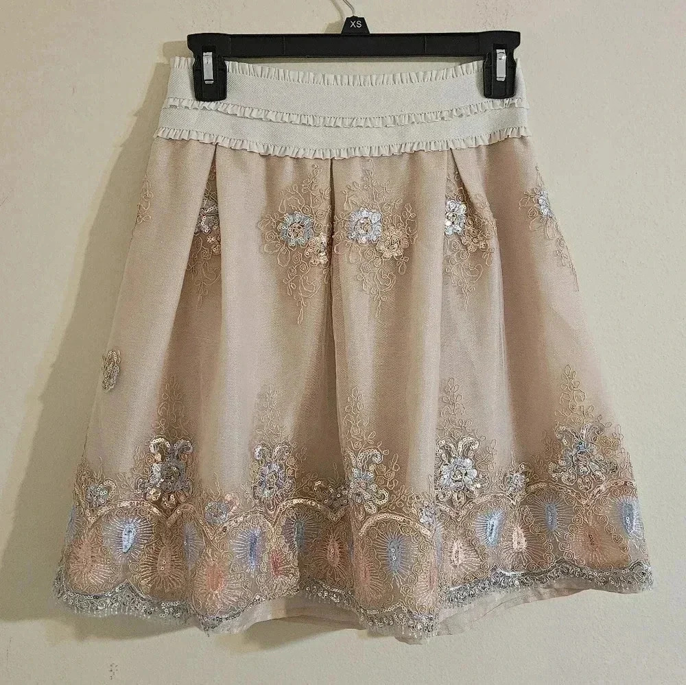 Wish by Angee Beaded Overlay Full Skirt - Picture 2 of 6